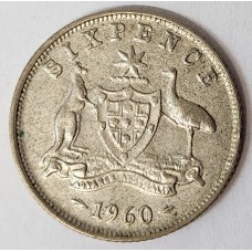 AUSTRALIA 1960 . SIXPENCE